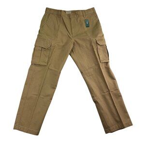 L.L.Bean Mens Khaki Twill Cargo Pants Durable Casual Style Size 36 W/30 L - New